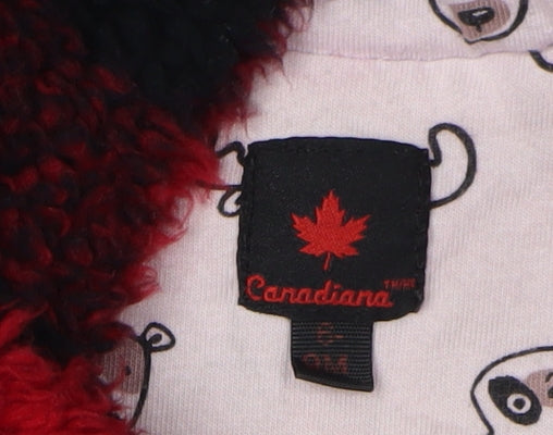 Canadiana Unisex Red Black Check Babygrow 0-3 Months Hooded Fleece