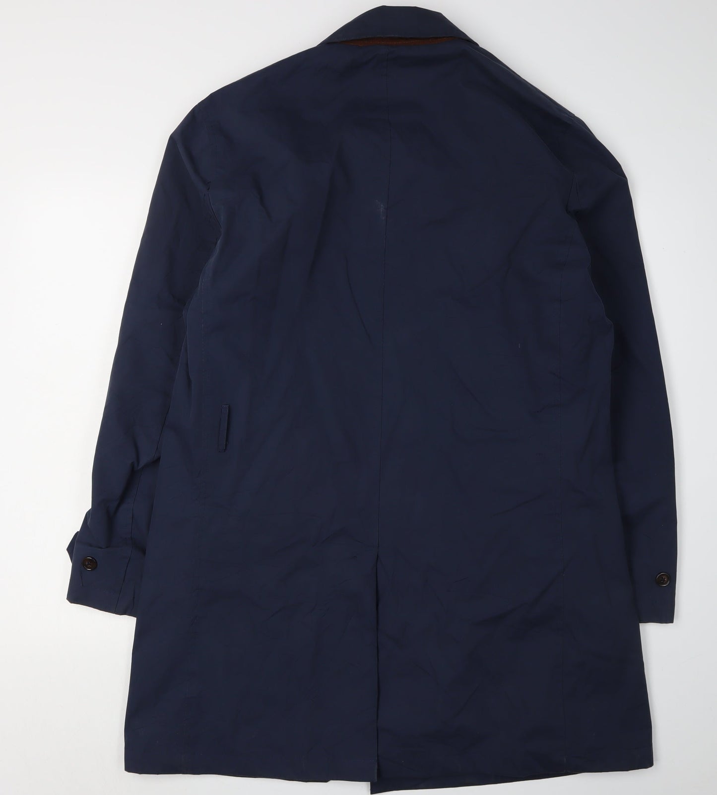 Harry Brown Men's Blue Overcoat Double-Breasted L