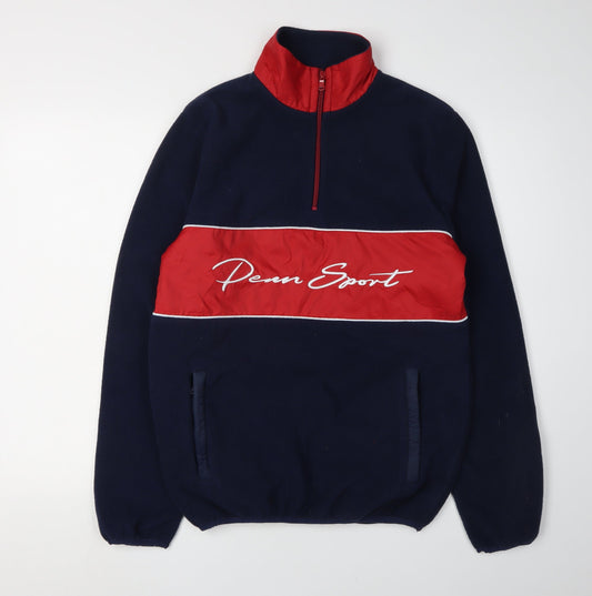 Penn Men's Blue Red Logo 1/2 Zip Sweatshirt Size S