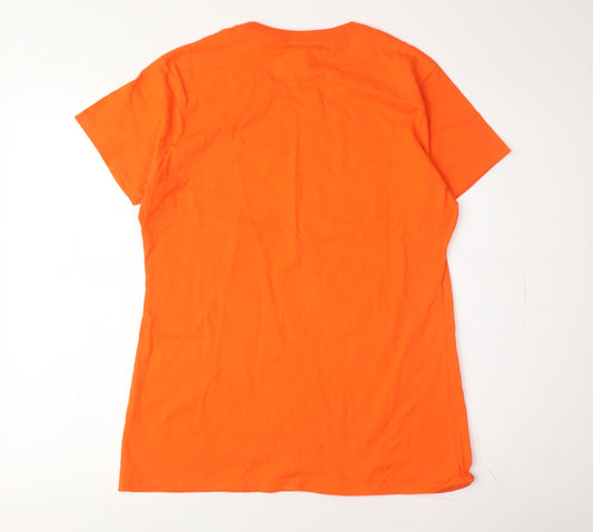 Disney Orange T-Shirt Unisex Adult M Crew Neck Beach