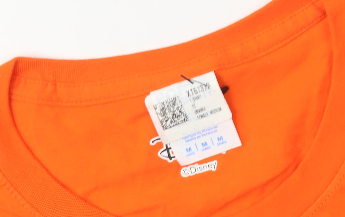 Disney Orange T-Shirt Unisex Adult M Crew Neck Beach