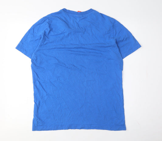 Puma Men's Blue Medium Cotton Crew Neck T-Shirt