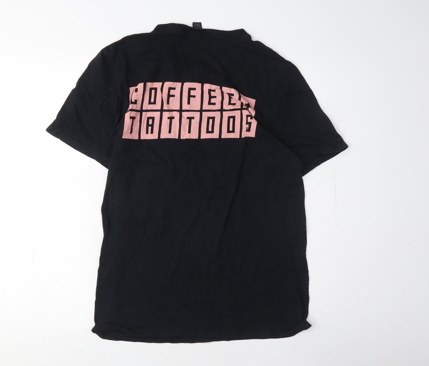 Anvil Neon Wolf Black Cotton T-Shirt, Size S