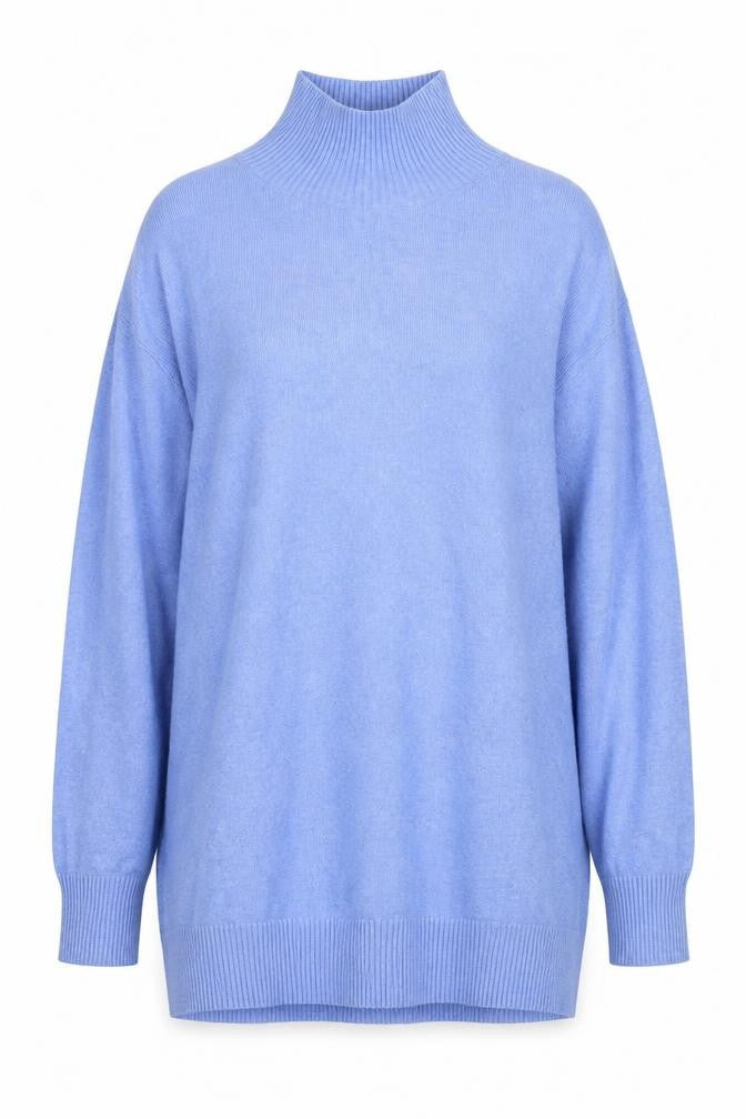 Marks and Spencer Women's Blue Mock Neck Jumper XS