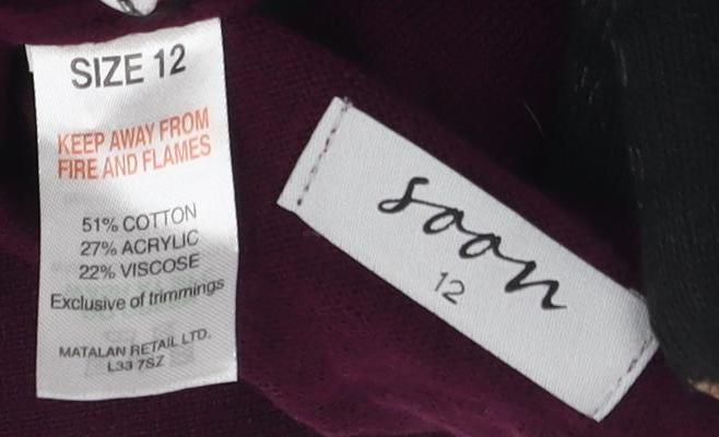 Marks and Spencer Women's Purple Cowl Neck Pullover Jumper, Size 12
