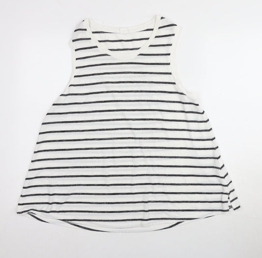 GAP Women's Striped Tank Top Black/White Size L