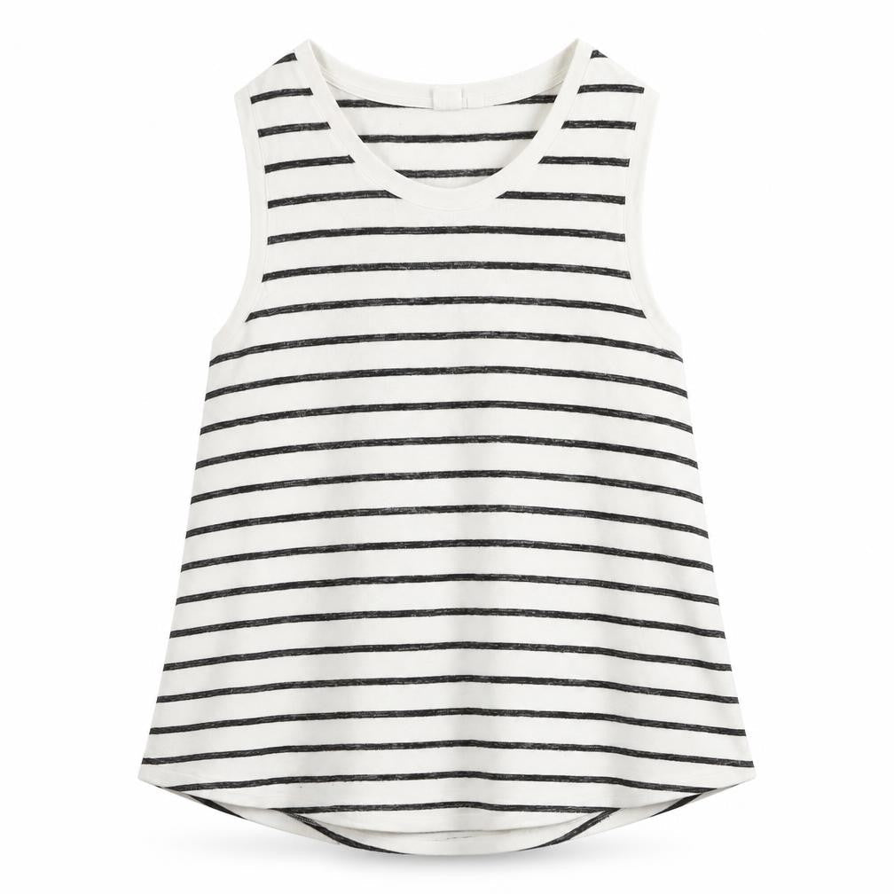 Gap Women's Striped Tank Top Black/White Size L