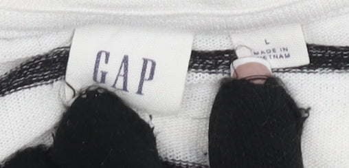 GAP Women's Striped Tank Top Black/White Size L