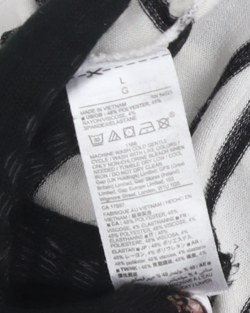 GAP Women's Striped Tank Top Black/White Size L