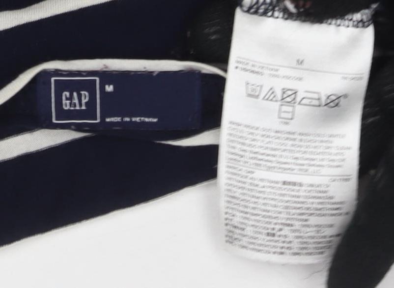 GAP Women's Black Striped T-Shirt M Basic Casual