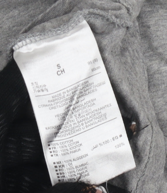 Gap Grey V-Neck Men's Cotton T-Shirt, Size S
