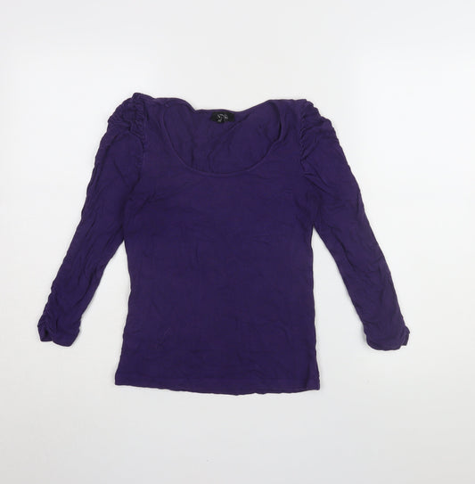 NISSA Women’s Purple Long Sleeve Scoop Neck Top Size 6