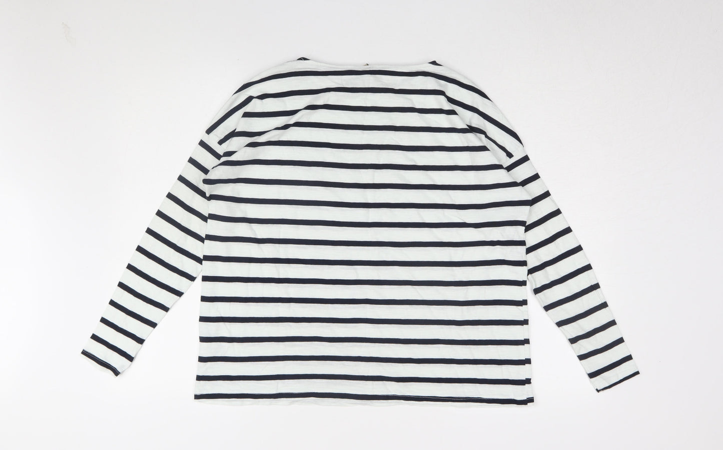 Soyaconcept Women's Black Striped Boat Neck T-Shirt S
