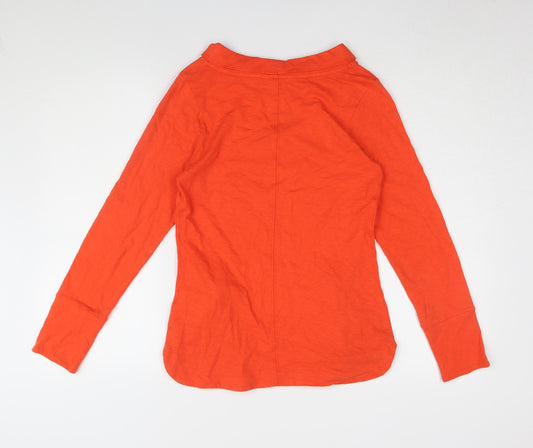 White Stuff Women's Orange Cotton Boat Neck Tee Size 6