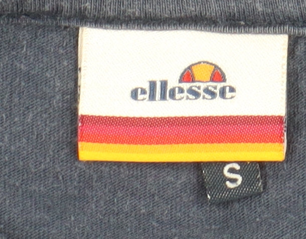 Ellesse Men's Blue S Logo Crew Neck Cotton T-Shirt