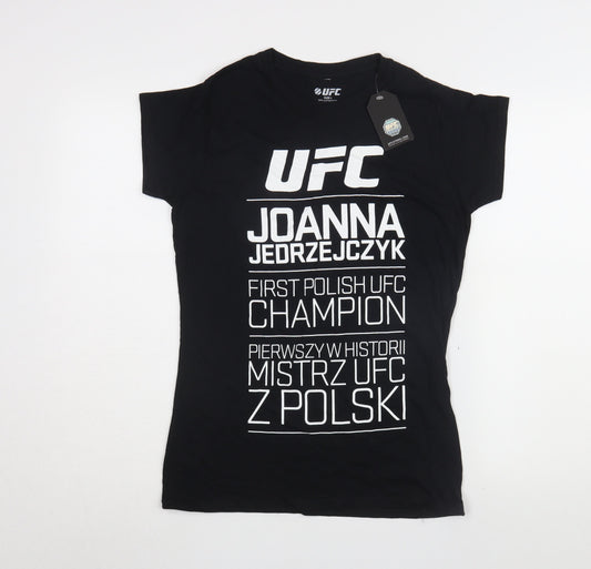 UFC Unisex Black Jersey T-Shirt L Crew Neck