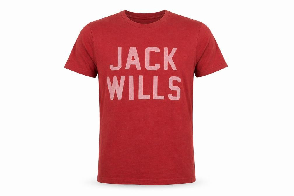 Mens UK Size S Jack Wills Red  Cotton Blend T-Shirt