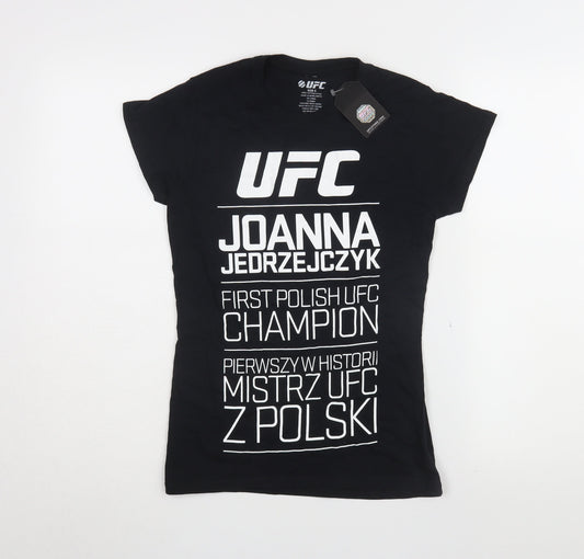 UFC Unisex Black T-Shirt, Size S, Casual Crew Neck