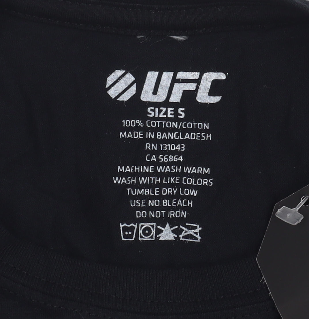 UFC Unisex Black T-Shirt, Size S, Casual Crew Neck