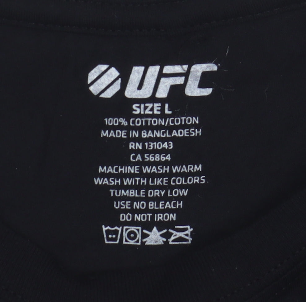 UFC Men's Black Graphic Print Sports T-Shirt Size L