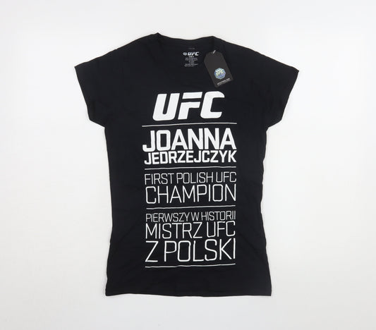 UFC Women's Black T-Shirt S, Sports Casual Top