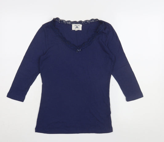 Night Owl Women's Blue Nightshirt M Lace V-Neck