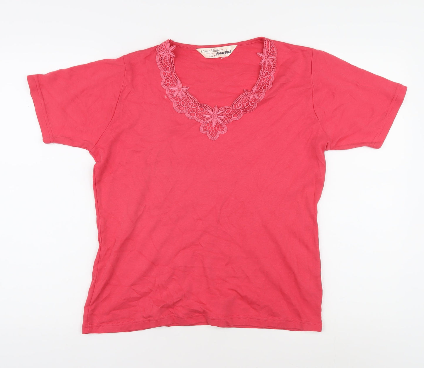 Honor Millburn Women's Pink Embroidered T-Shirt