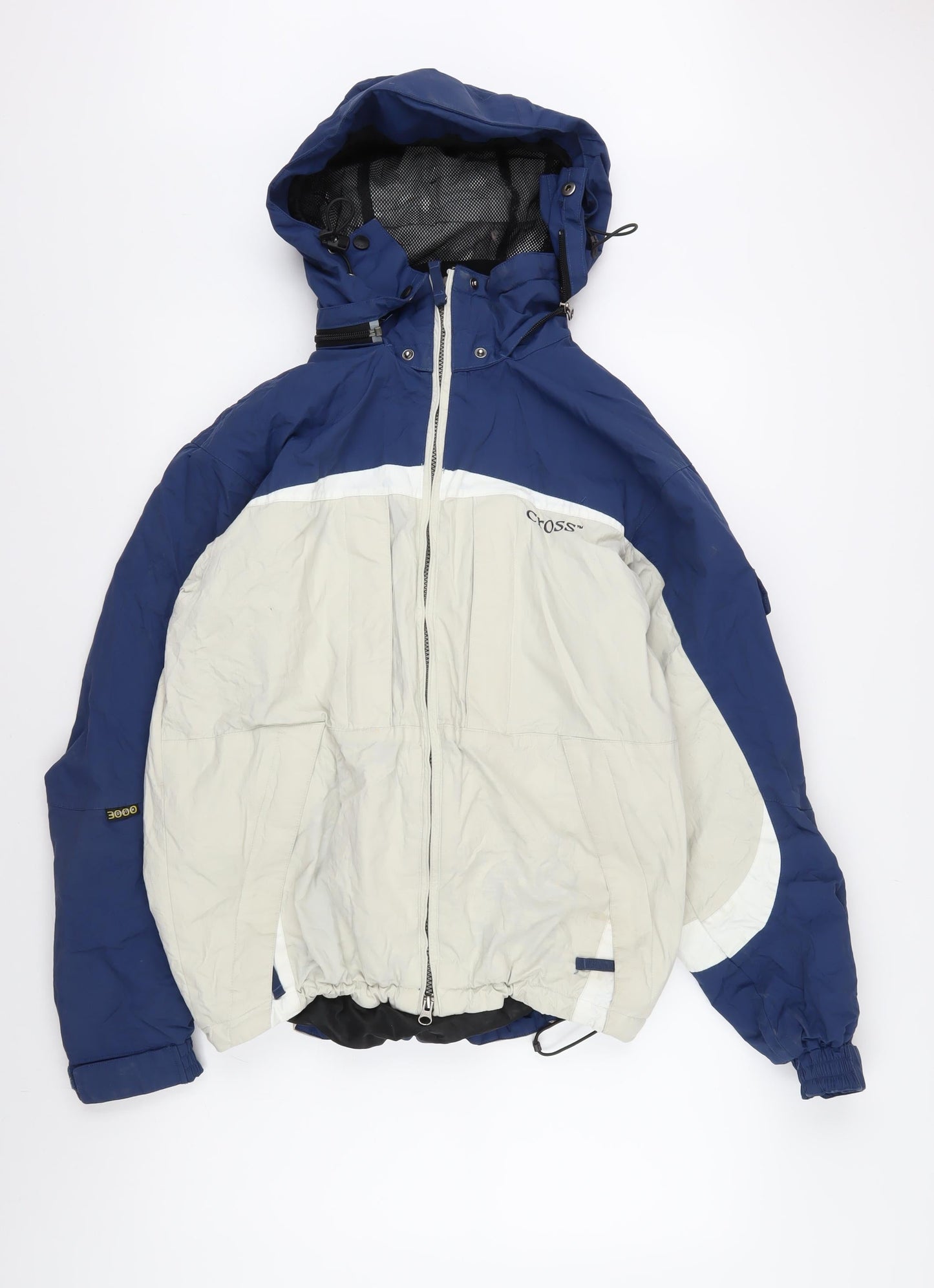 Cross Sportswear Men's Blue Grey Windbreaker Jacket S