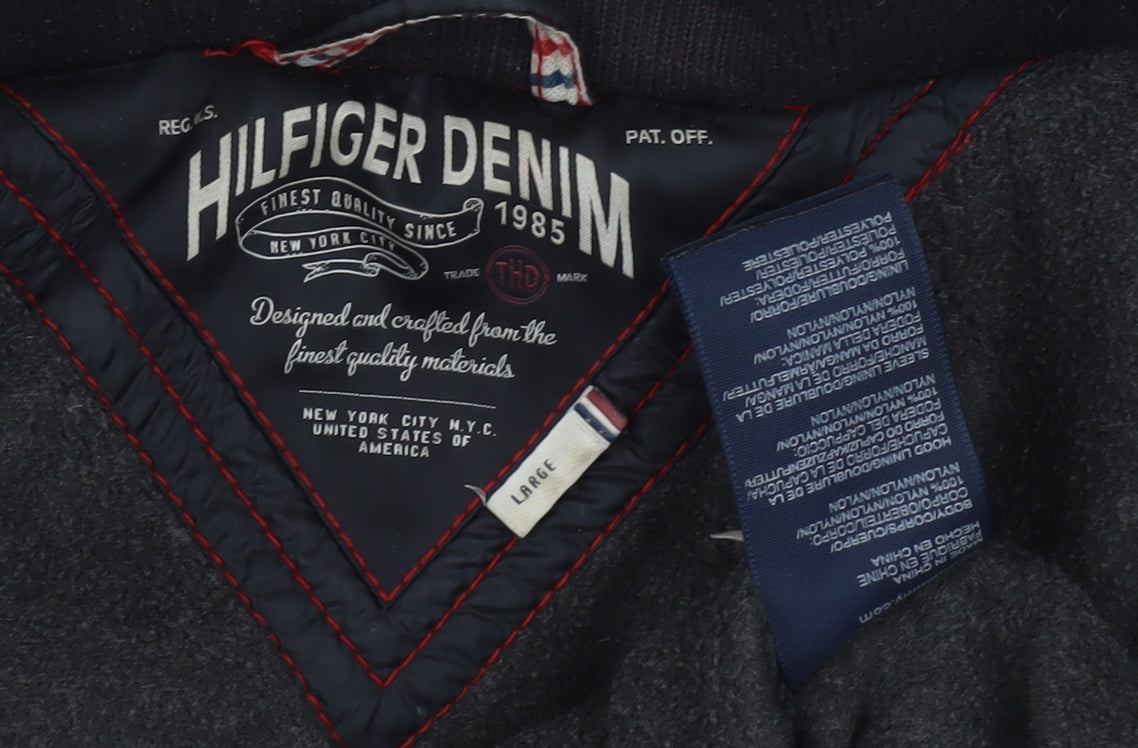 Hilfiger Denim Men's Black Puffer Jacket L - Casual Winter Coat