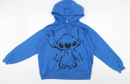 Disney Unisex Blue Pullover Hoodie - M, Cartoon Graphic