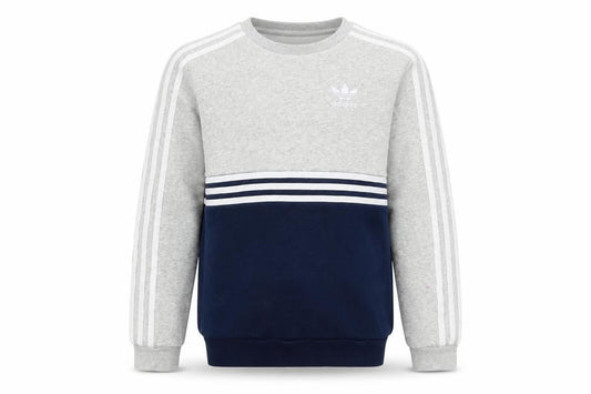 Adidas Boys Grey Blue Sweatshirt 12Y Logo Pullover