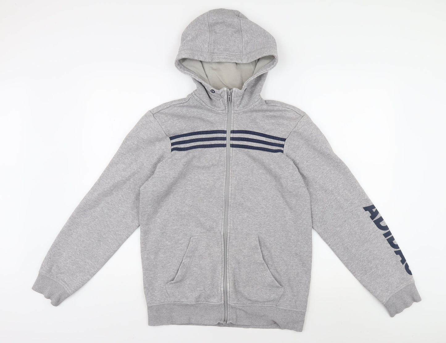 Adidas Men's Grey Full Zip Hoodie Size S