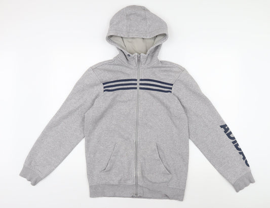Adidas Men's Grey Full Zip Hoodie Size S