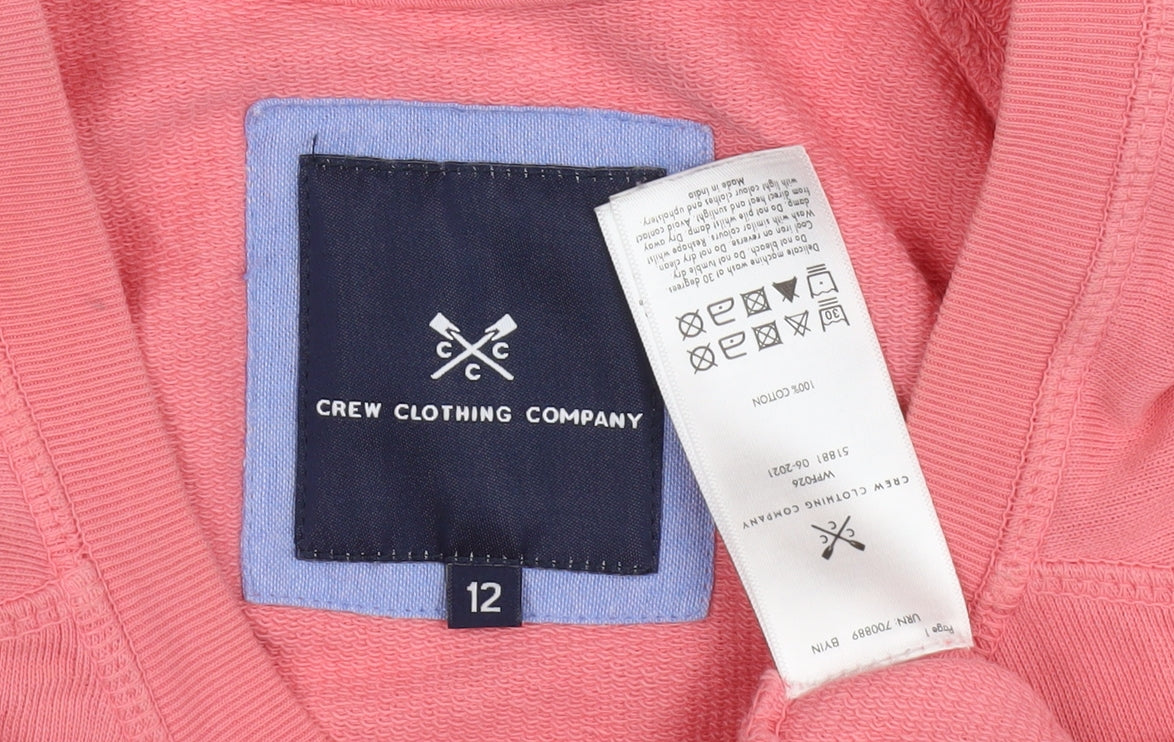 Crew Clothing Women's Pink Jersey Crew Neck Top