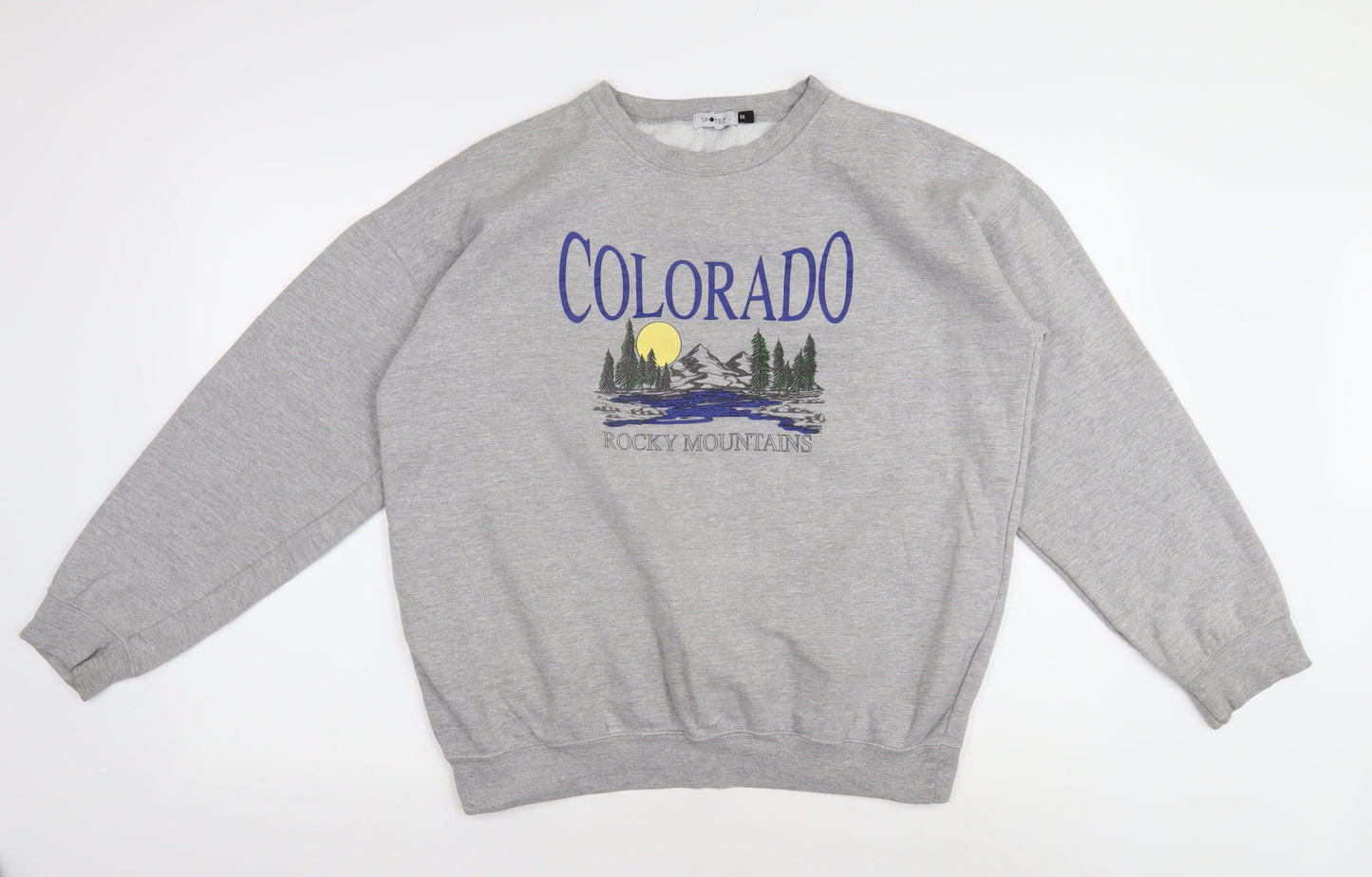SPOTTED Men's Grey Graphic Pullover Sweatshirt M