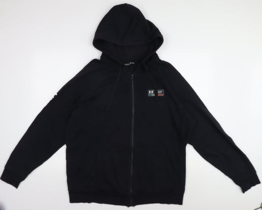 Under Armour Black L Hoodie Full Zip Logo Unisex Adults Sports