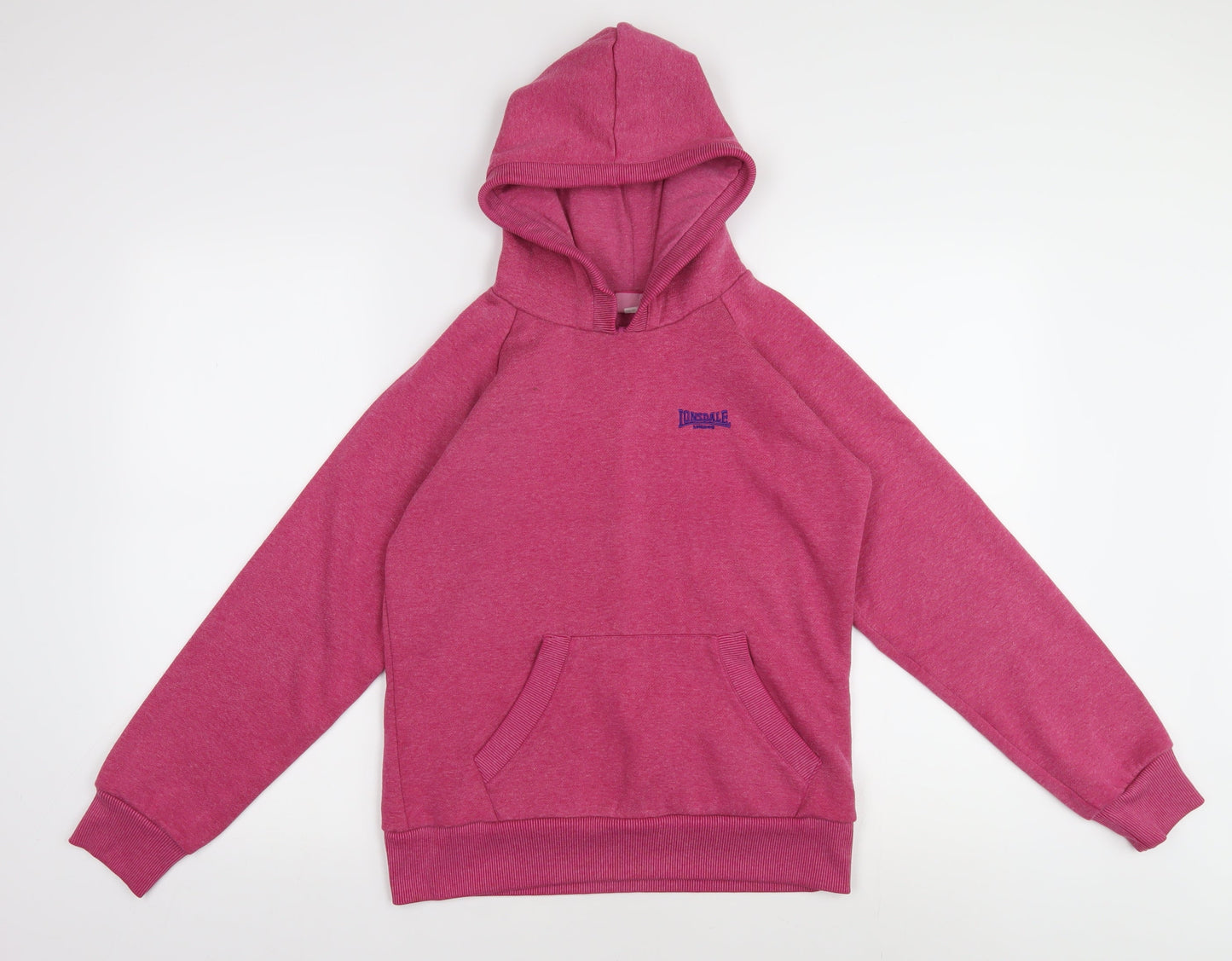 Lonsdale Women's Pink Pullover Hoodie, Long Sleeve, Size 10