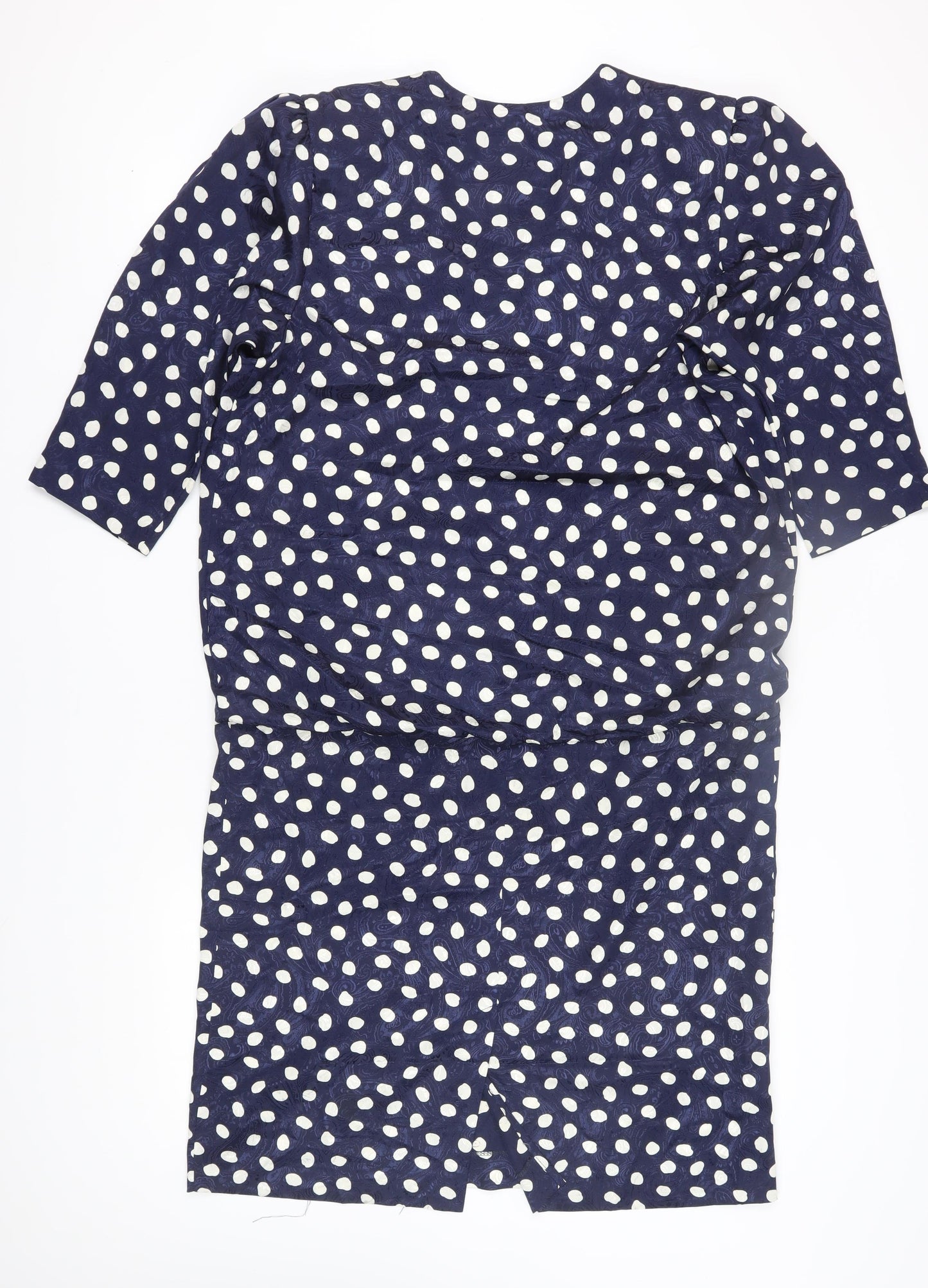 Clasle Women's Blue Polka Dot Shift Dress - L