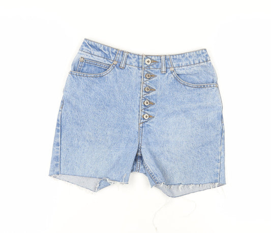 Colours Women's Blue Cut-Off Denim Shorts - Size S