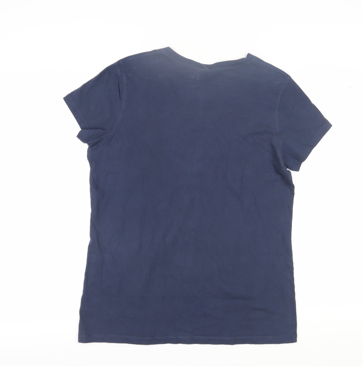 Bella Women's Blue V-Neck Music T-Shirt 2XL Casual