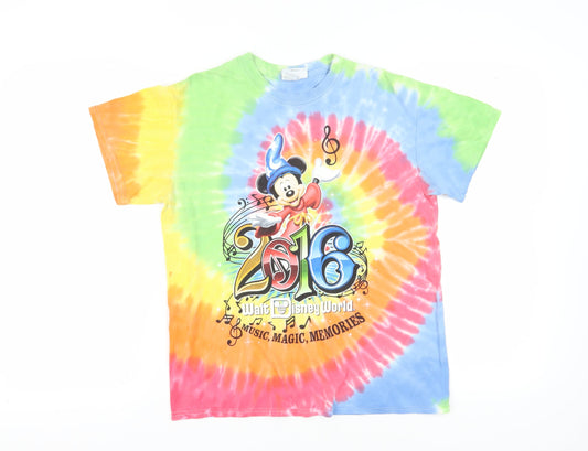 Disney Unisex Multicoloured Tie-Dye T-Shirt M