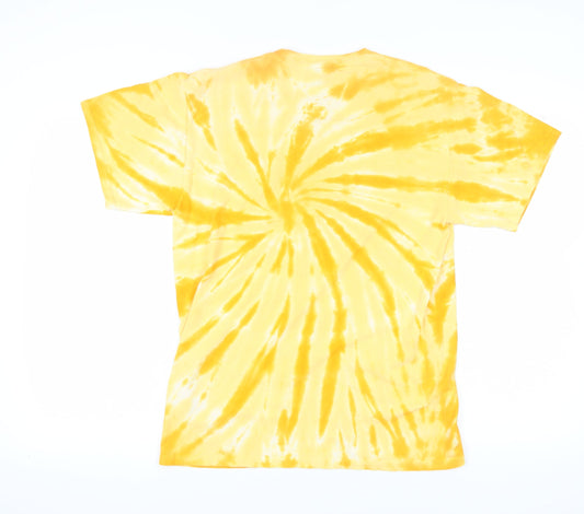 Port And Company Men's Yellow Tie-Dye T-Shirt M