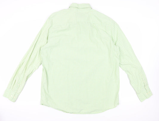 Eddie Bauer Men's Green Check Long Sleeve Shirt, Size L