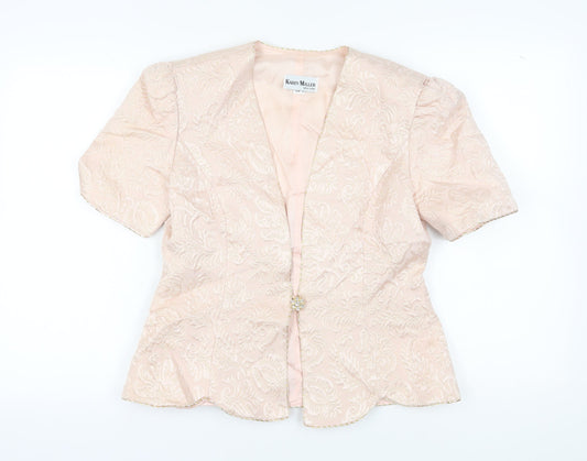 Karen Miller Women's Pink Paisley Suit Jacket, Size 12