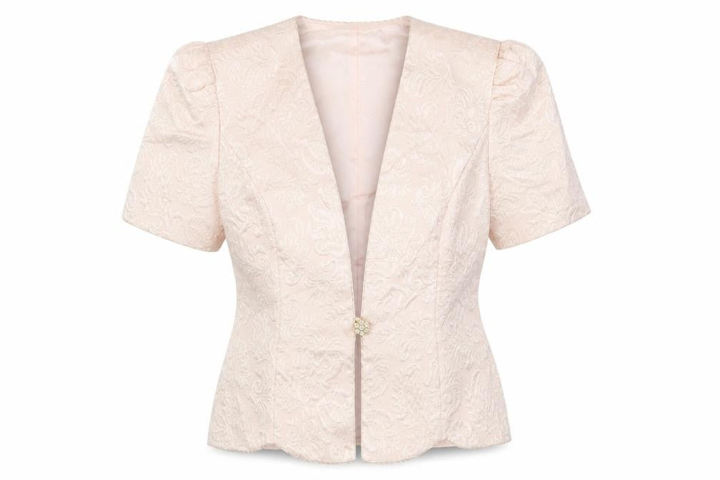 Karen Miller Women's Pink Paisley Suit Jacket, Size 12