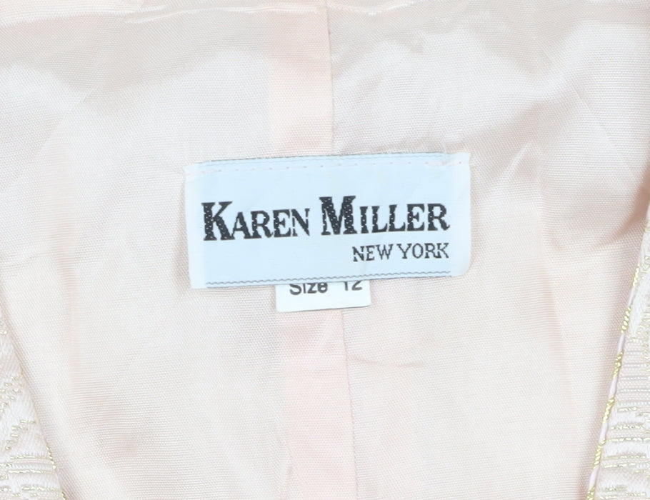 Karen Miller Women's Pink Paisley Suit Jacket, Size 12