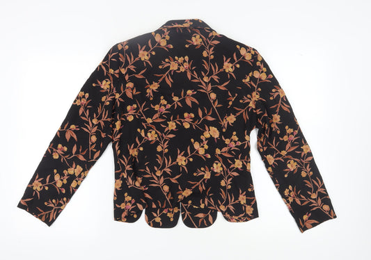 Leslie Fay Women's Black Floral Blouse, Size 10, Classic Style
