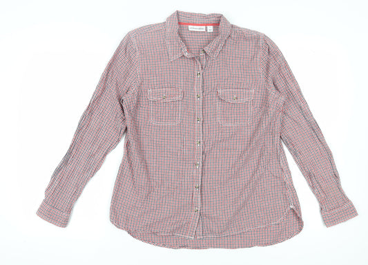 St. John's Bay Women's Red Check Button-Up Shirt, L