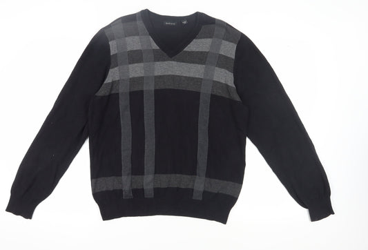 Van Heusen Men's Black V-Neck Cotton Pullover Jumper