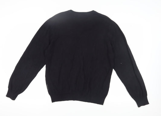 Van Heusen Men's Black V-Neck Cotton Pullover Jumper